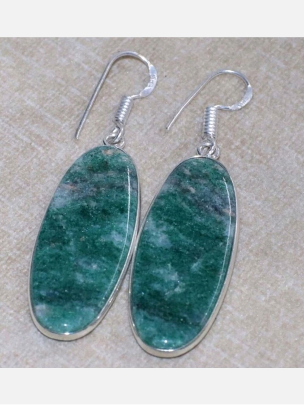 Green Aventurine Gemstone 925 Sterling Silver Handmade Drop Dangle Earrings